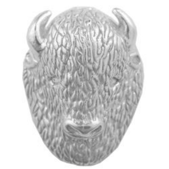 Picture of 3D Buffalo Head Sterling Silver Machine Cast, 20x25mm