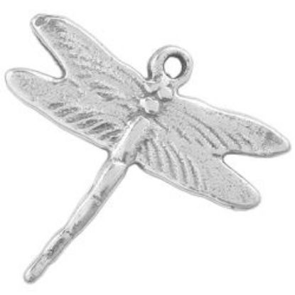 Picture of Sterling Silver Dragonfly Charm Extra Small Machine Cast 14x14.5mm
