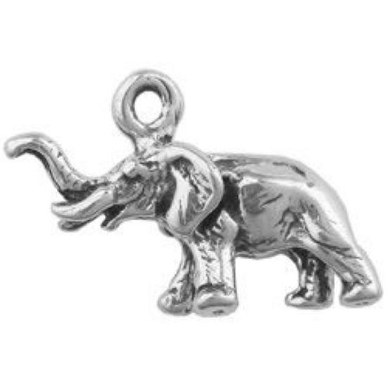 Picture of Sterling Silver Machine Cast Elephant Charm, 11x18mm