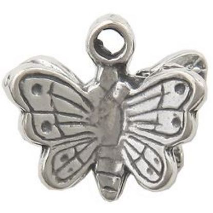 Picture of Sterling Silver Machine Cast Butterfly Charm 9x10mm