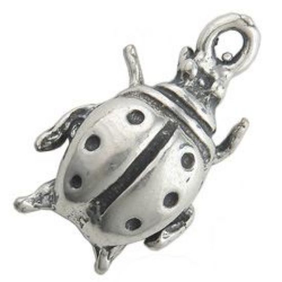 Picture of Sterling Silver Machine Cast Lady Bug Charm 13x7mm