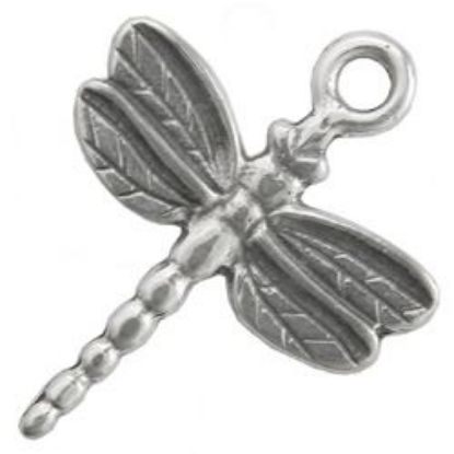 Picture of Sterling Silver Machine Cast Small Dragonfly Charm 20x15mm