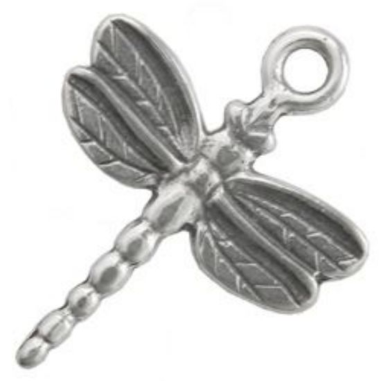 Picture of Sterling Silver Machine Cast Small Dragonfly Charm 20x15mm