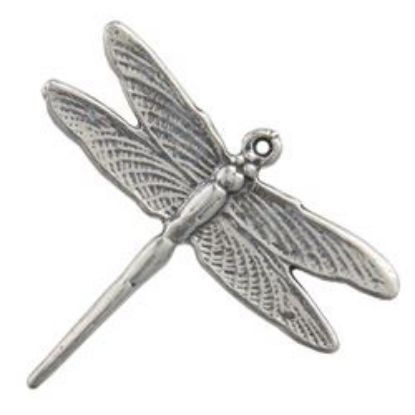 Picture of Sterling Silver Machine Cast Dragonfly Charm 21x24mm