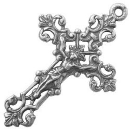 Picture of Sterling Silver Fancy Crucifix Machine Cast 37.5x23.5mm