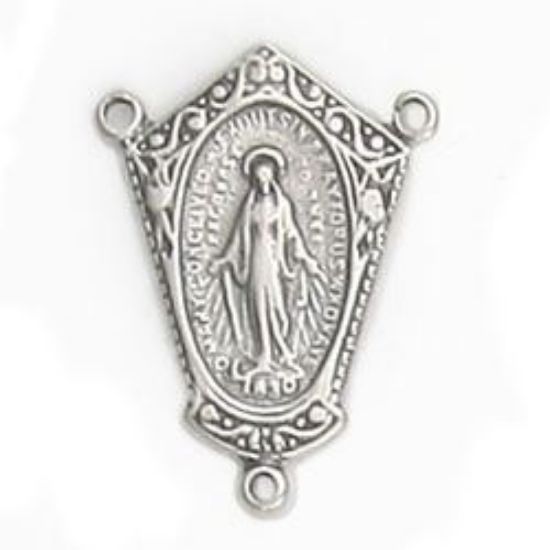 Picture of Machine Cast Sterling Silver Rosary Centerpiece, 10x20mm