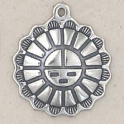 Picture of Sterling Silver Large Sun Face Charm 23.5x21mm