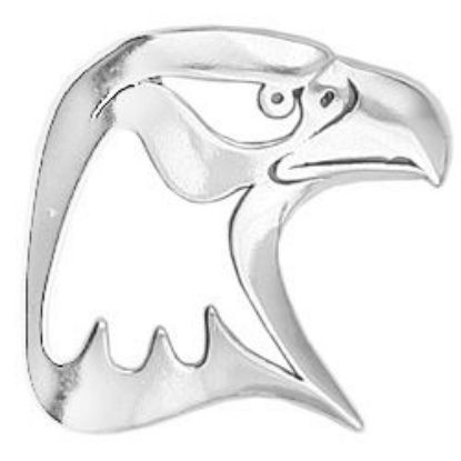 Picture of Sterling Silver Eagle Head Charm, 35x42mm