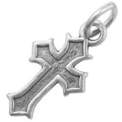 Picture of Sterling Silver Cross Charm with Jumpring, 25x11mm