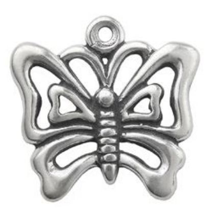 Picture of Sterling Silver Butterfly Charm 16.5x17mm