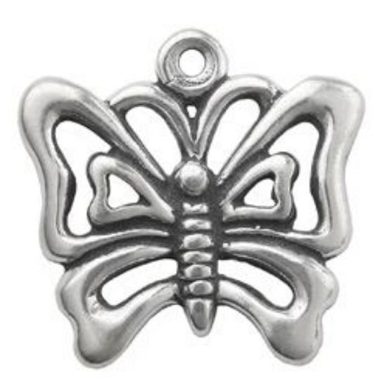 Picture of Sterling Silver Butterfly Charm 16.5x17mm