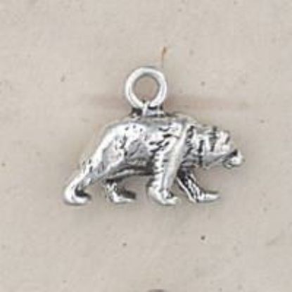 Picture of Sterling Silver 3 Dimensional Bear Walking Charm 11x16mm