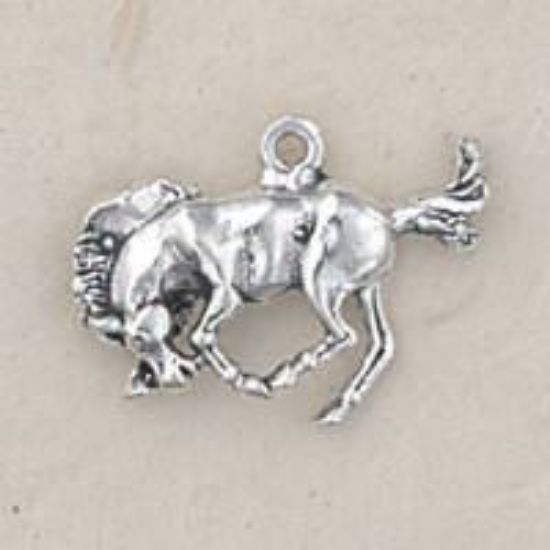 Picture of Sterling Silver 3 Dimensional Bronco Bucking Charm 14x19mm