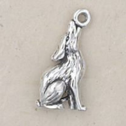 Picture of Sterling Silver 3 Dimensional Howling Coyote Charm 20x10mm