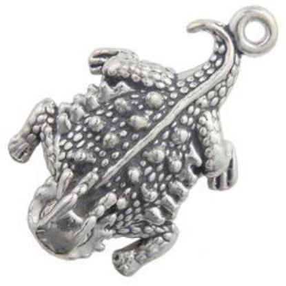 Picture of Sterling Silver 3 Dimensional Horned Toad Charm 14x29mm