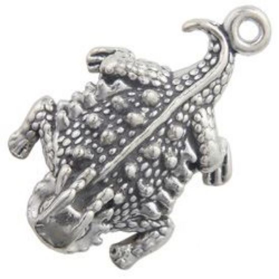 Picture of Sterling Silver 3 Dimensional Horned Toad Charm 14x29mm