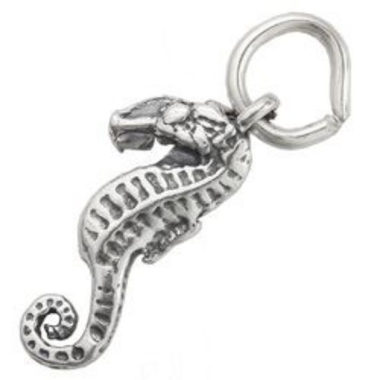 Picture of Sterling Silver Sea Horse Charm with Jump Ring, 8x16mm