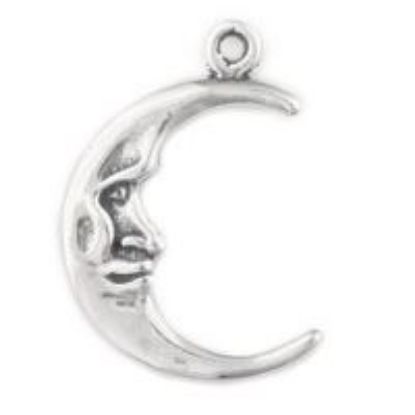 Picture of Sterling Silver Moon Face Charm 21x15mm