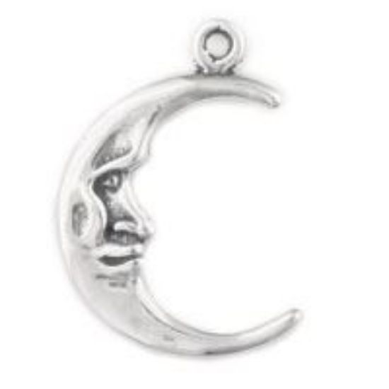 Picture of Sterling Silver Moon Face Charm 21x15mm