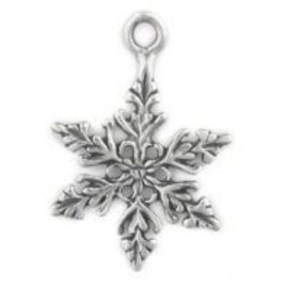Picture of Sterling Silver Snowflake 6 Point Charm 19x13mm
