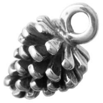 Picture of Sterling Silver Pine Cone Charm  10mm