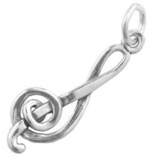 Picture of Sterling Silver Treble Clef Charm