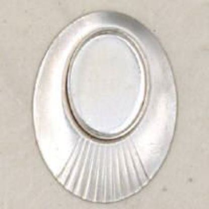 Picture of Sterling Silver Oval Stamped Disc With Bezel Cup 10mm x 14mm