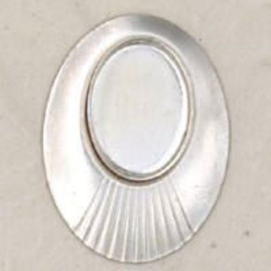 Picture of Sterling Silver Oval Stamped Disc With Bezel Cup 10mm x 14mm
