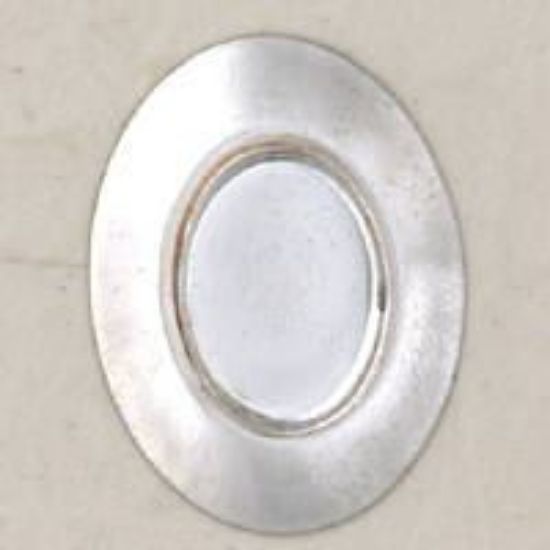 Picture of Sterling Silver Oval Plain Disc With Bezel Cup 10mm x 14mm