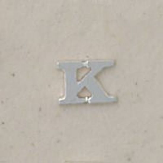 Picture of Sterling Silver Roman Letter "K" - 1/4 Inch, 24ga