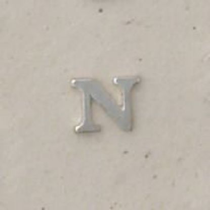 Picture of Sterling Silver Roman Letter "N" - 1/4 Inch, 24ga