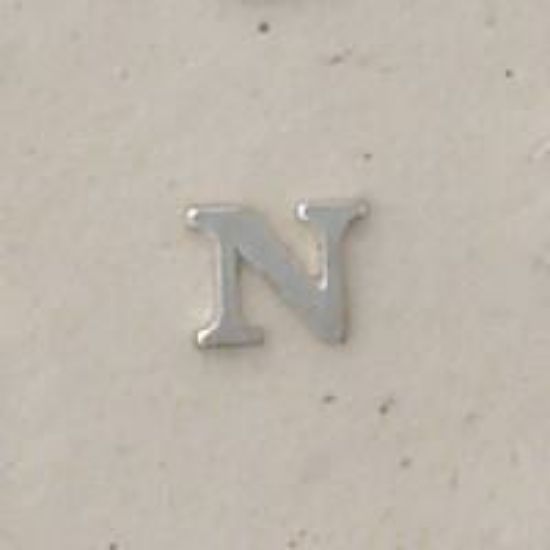 Picture of Sterling Silver Roman Letter "N" - 1/4 Inch, 24ga