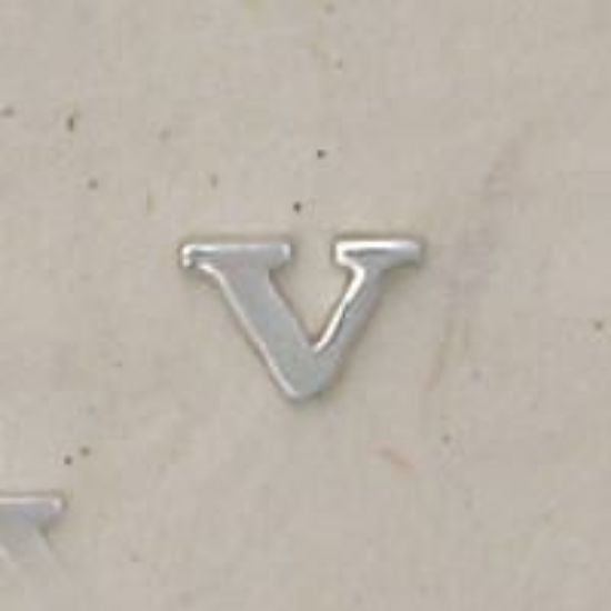 Picture of Sterling Silver Roman Letter "V" - 1/4 Inch, 24ga