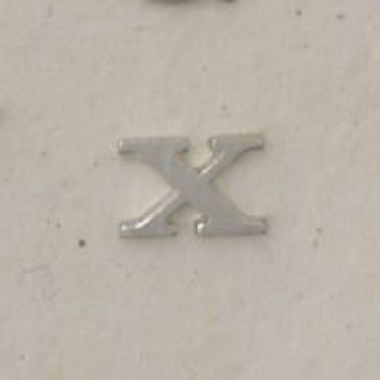 Picture of Sterling Silver Roman Letter "X" - 1/4 Inch, 24ga
