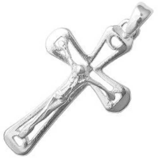 Picture of Machine Cast Sterling Silver Crucifix with Bail, 18x30mm