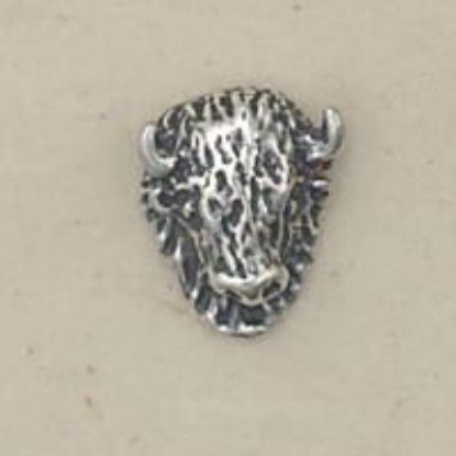 Picture of Sterling Silver Three Dimensional Small Machine Cast Buffalo Head 14x12mm