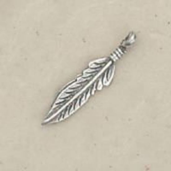 Picture of Sterling Silver Left Feather Machine Cast #2 Small 23.5x5.5mm