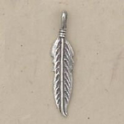 Picture of Sterling Silver Right Feather Machine Cast #3 Small Medium 30.5x6mm