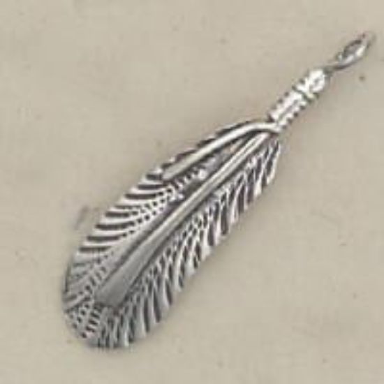 Picture of Sterling Silver Right Loop Feather 30x8mm Machine Cast