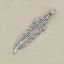 Picture of Sterling Silver Machine Cast Large Double Sided Feather 28x6.5mm