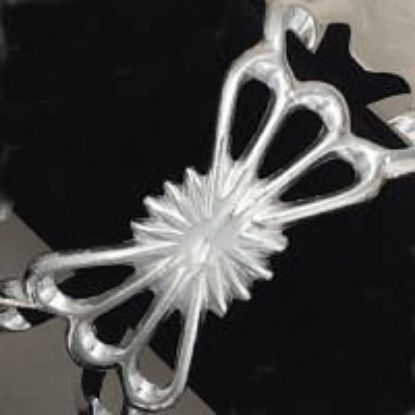 Picture of Sterling Silver Sand Cast Bracelet #2, 1-1/4" Width, 5-3/4" Length.