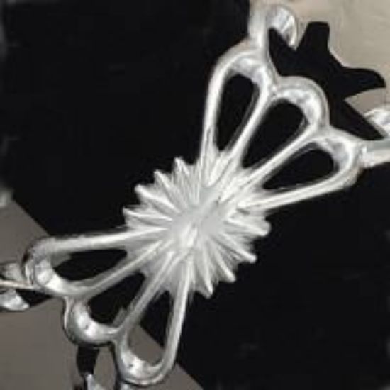 Picture of Sterling Silver Sand Cast Bracelet #2, 1-1/4" Width, 5-3/4" Length.