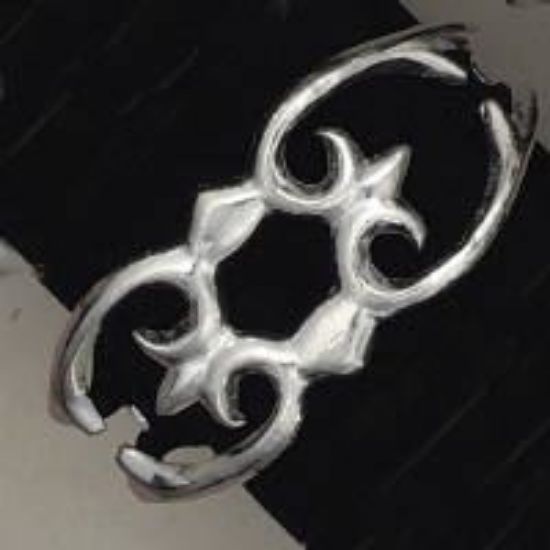 Picture of Sterling Silver Sand Cast Bracelet #7, 1" Width, 5-1/4" Length.