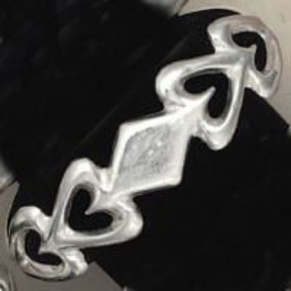 Picture of Sterling Silver Sand Cast Bracelet #11, 3/8" Width, 5-1/4" Length.