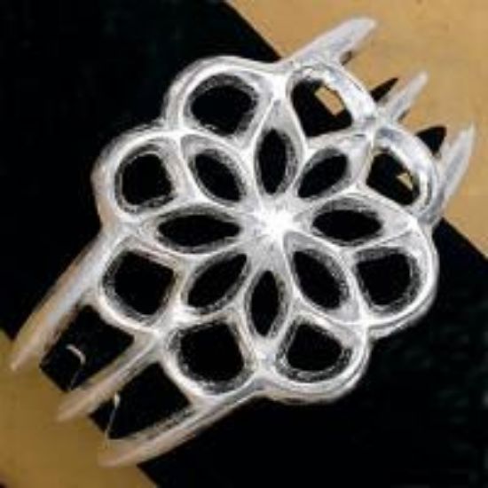 Picture of Sterling Silver Sand Cast Bracelet # 17, 1-11/16" Width, 5-1/4" Length.