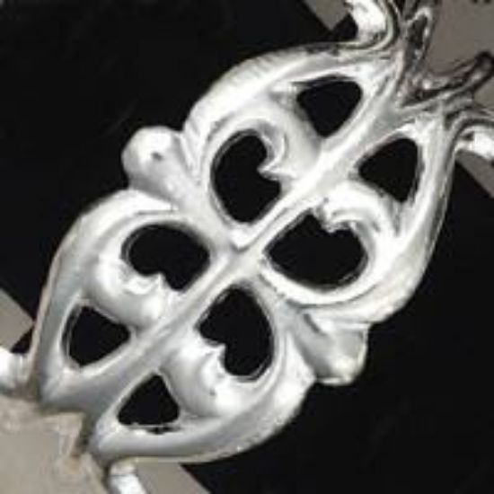 Picture of Sterling Silver Sand Cast Bracelet #8L, 1-1/4" Width, 5-3/4" Length.