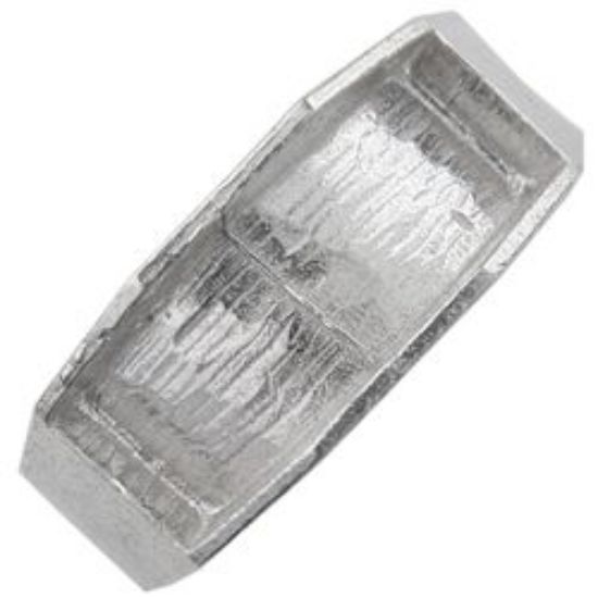 Picture of Sterling Silver Machine Cast 3 Side Flat Ring #1, Size: 9.5, 6x16mm Inlay area.