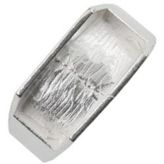 Picture of Sterling Silver Machine Cast #5 Flat 1 Side Ring, Size: 7, 7mm Inlay area