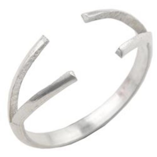 Picture of Sterling Silver 2 Prong Split Ring Shank 12 Gauge H/R Size 6