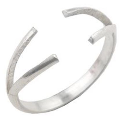 Picture of Sterling Silver 2 Prong Split Ring Shank 12 Gauge H/R Size 8